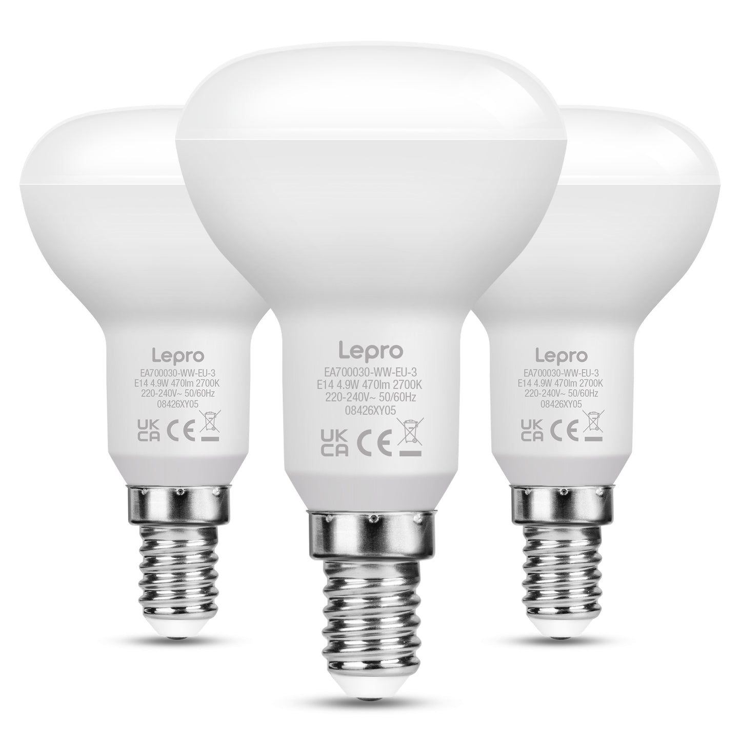 Lepro E14 LED Light Bulb, R50 Reflector Bulb Small Screw, 4.9W 470lm, 40W Equivalent E14 Bulb, Warm White 2700K, SES LED Spotlight Bulbs Screw Fitting, 120° Wide Angle, Non-dimmable