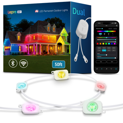 Lepro EE1 AI Permanent Outdoor Lights, Colour Changing Halloween Lights