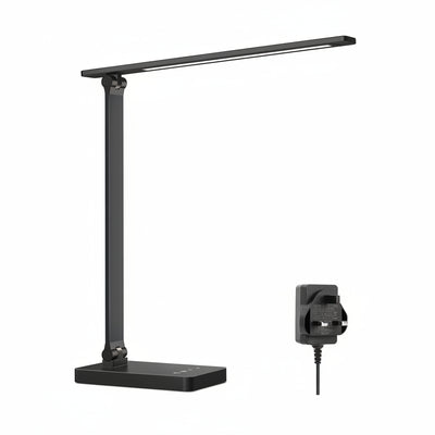 Lepro Desk Lamp, LED Desk Lamp with Power Adapter, 9.2W 750lm, Dimmable Desk Lamps Office, 5 Brightness Levels x 5 Colour Modes, Touch Control Daylight Lamp for Office, Study, Bedroom, Nails, Reading