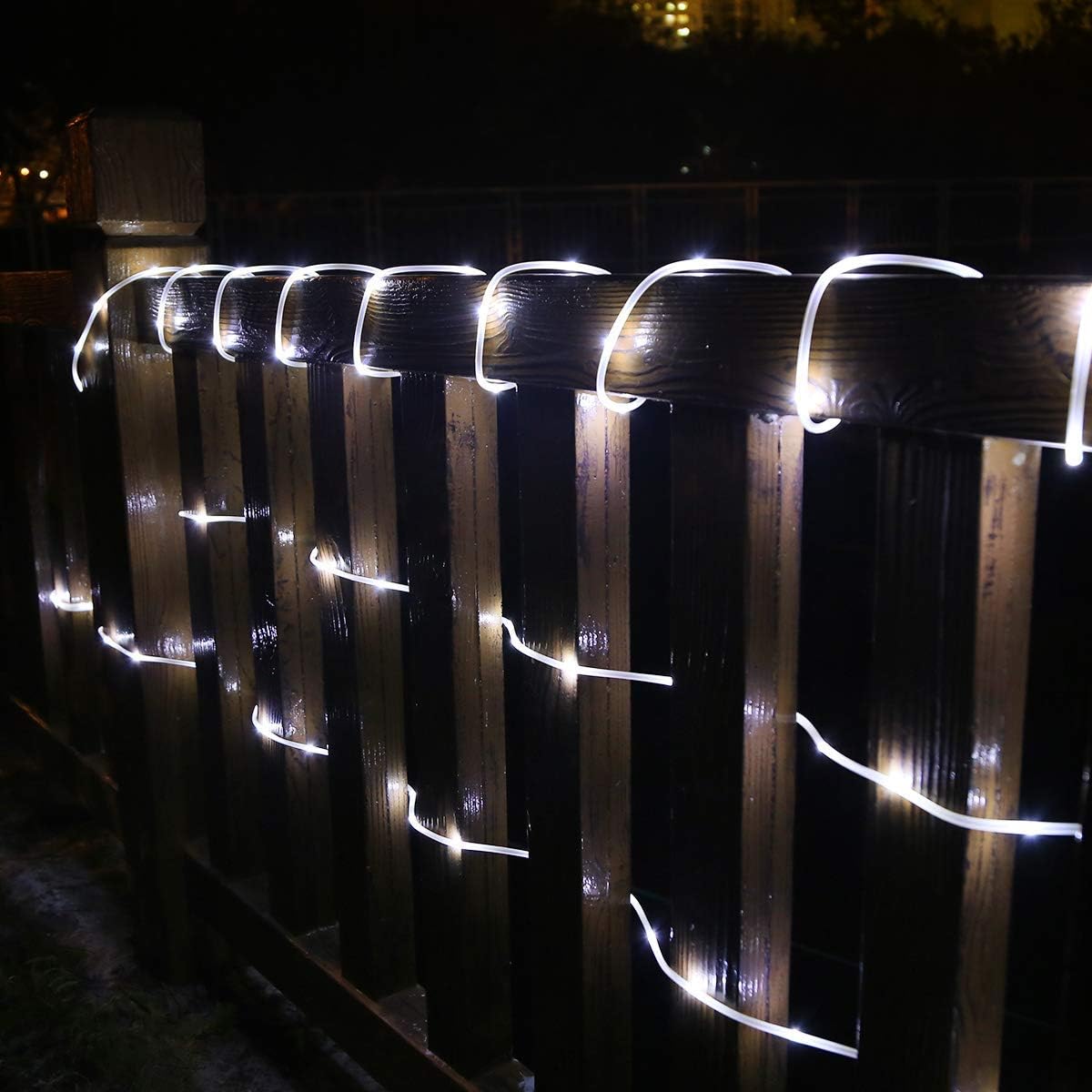 Lepro Outdoor Rope Lights with Timer, Low Voltage, Waterproof Outdoor String Lights Plug in, 10m 100 LED 8 Modes Daylight White Light Rope, Suit for Christmas, Garden, Landscape Lighting and More