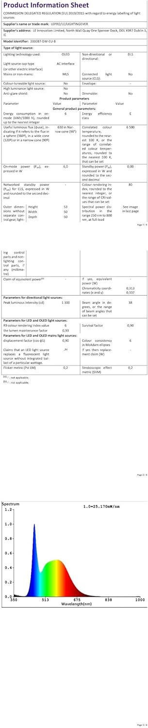 Lepro GU10 LED Bulbs, Cool White 6500K, 630LM, 6W (80W Equivalent), 38¡« Beam Angle, Energy Saving Spotlight Bulbs, Non-Dimmable, 8 Packs
