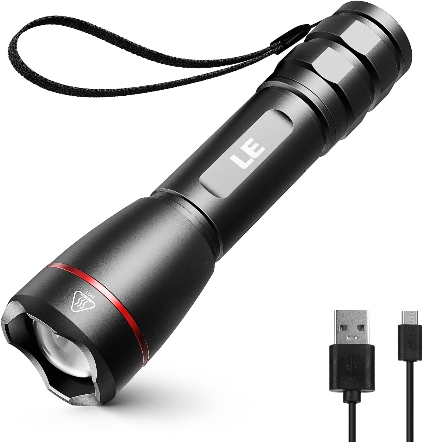 Lepro LED Torch Rechargeable, 15000 Lux Super Bright Adjustable Focus – Lepro UK