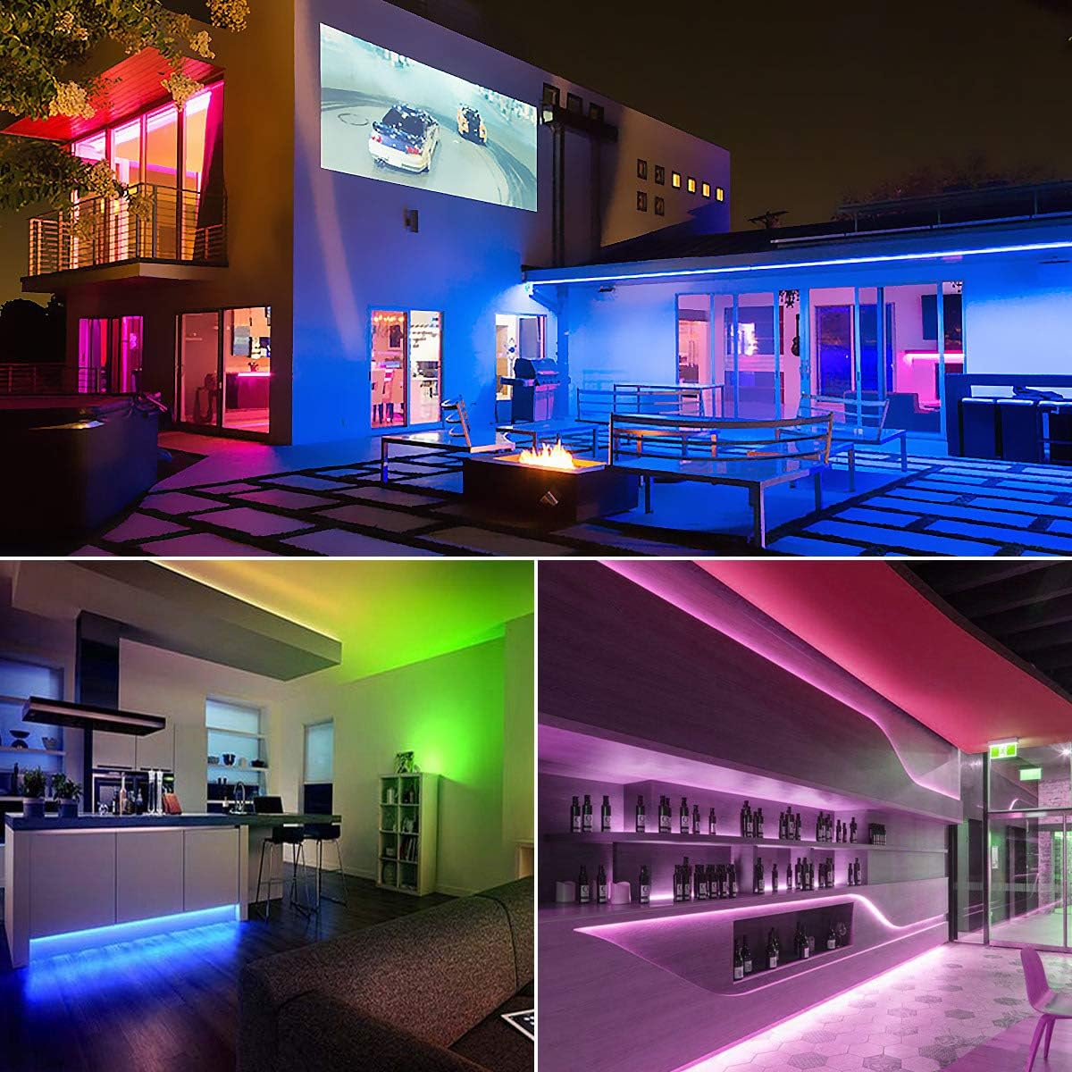 Lepro Outdoor LED Strip Light Waterproof IP65, 5M 150 LEDs WiFi Smart LED Strip, Works with Alexa and Google Assistant, Smart Life App & Voice Control, RGB LED Lights for Kitchen Garden, Christmas