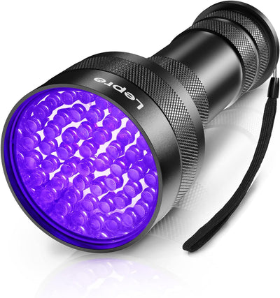 Lepro 51 LED UV Light Torch, 395nm Ultraviolet Flashlight, Blacklight Detector for Pet Urine, Stain, Bed Bugs, Banknote and More