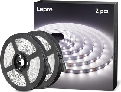 Lepro 10M (2x5M) Cool White LED Strip Light (6000K, 2x2300lm, Bare Strip)