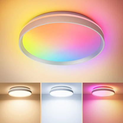Lepro T1 AI Smart Ceiling Light 24W, Music Sync, AI Generated Lighting LLM, Voice Control, IP44 Waterproof Bathroom Light, Color Changing Ceiling Light WiFi, Work with Alexa Google Assistant, Ø29.4CM