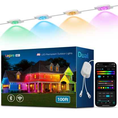 Lepro EE1 AI Permanent Outdoor Lights, Colour Changing Halloween Lights