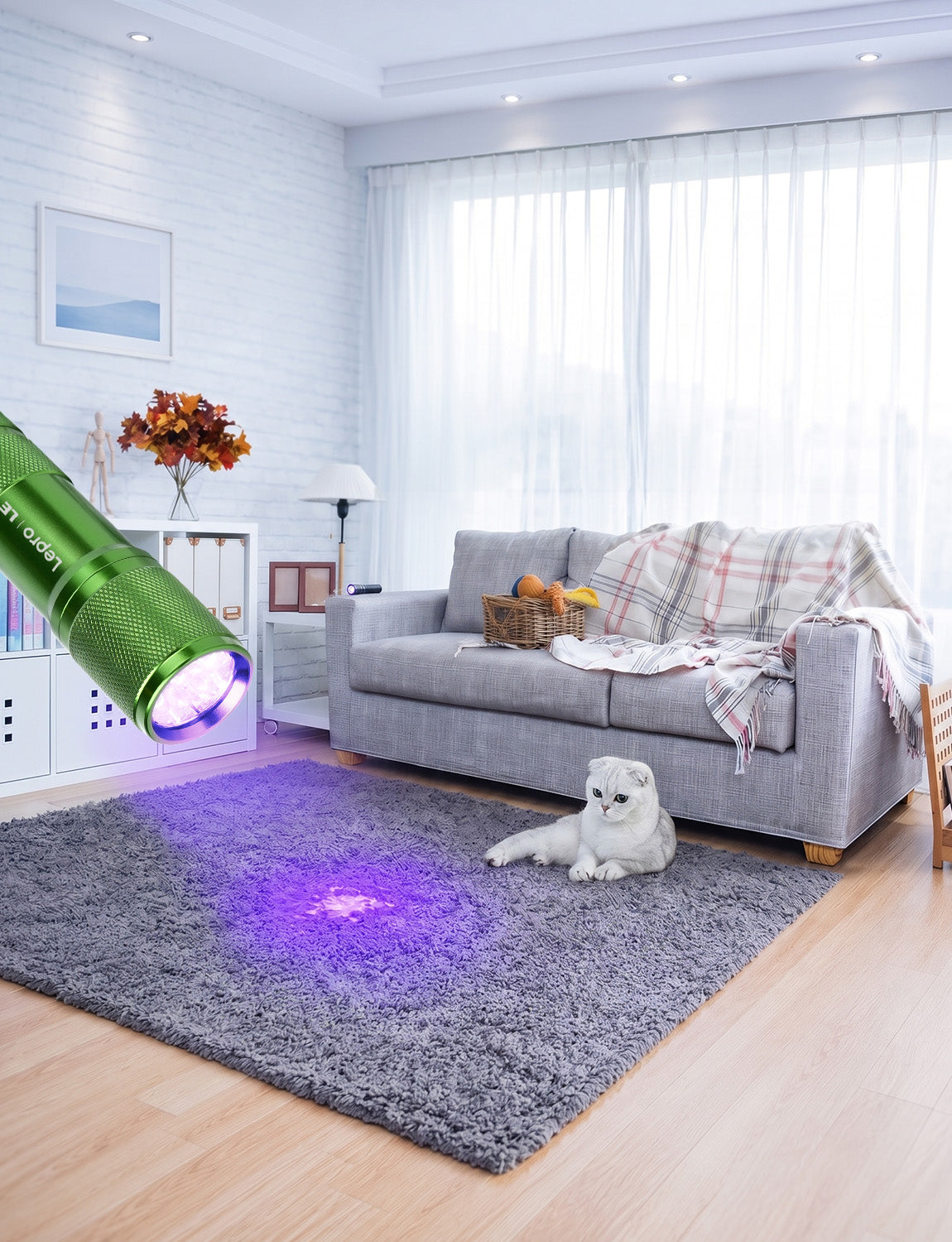 Lepro UV Torch, 9 LED 395nm Ultraviolet Flashlight, Green