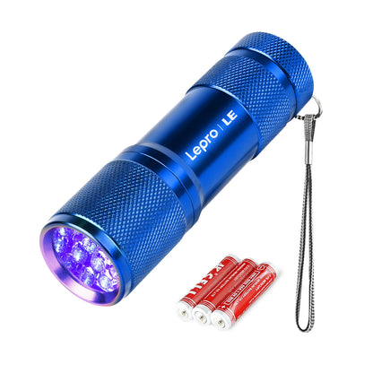 Lepro UV Torch, 9 LED 395nm Ultraviolet Flashlight, Blue