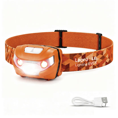Lepro Head Torch Rechargeable, Super Bright LED Headlamp Waterproof [Energy Class F]