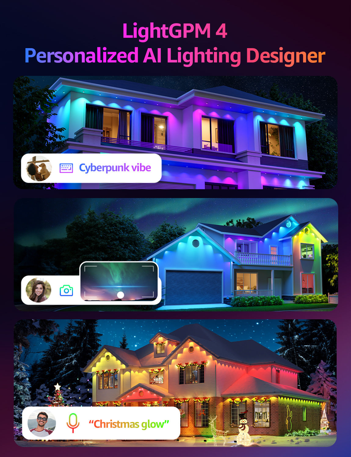 Lepro EE1 AI Permanent Outdoor Lights, Colour Changing Halloween Lights