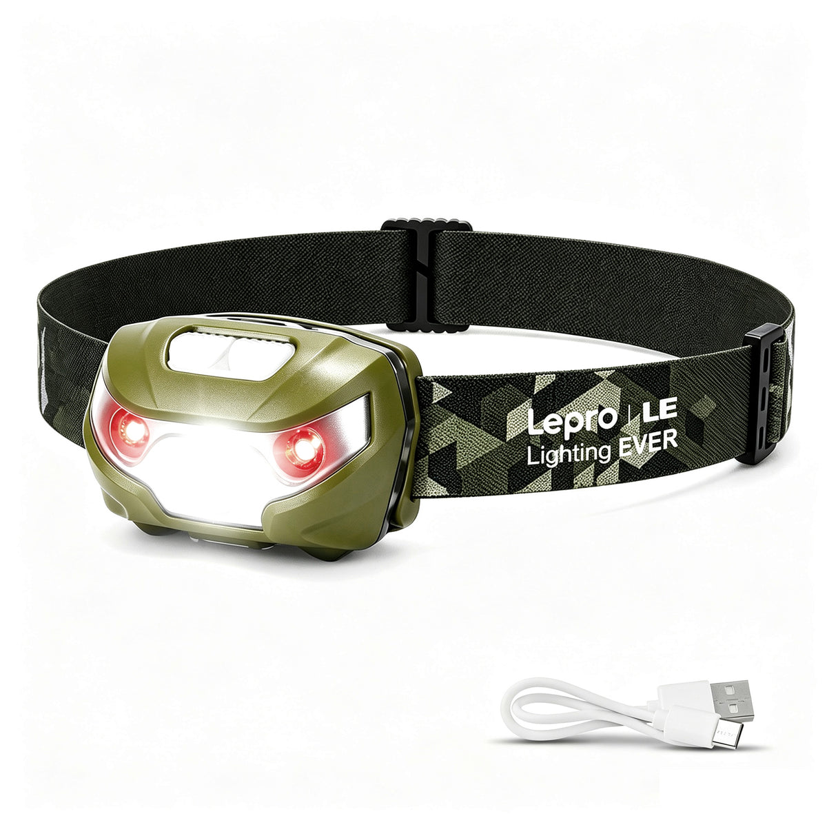 Lepro Head Torch Rechargeable, Super Bright LED Headlamp Waterproof [Energy Class F]