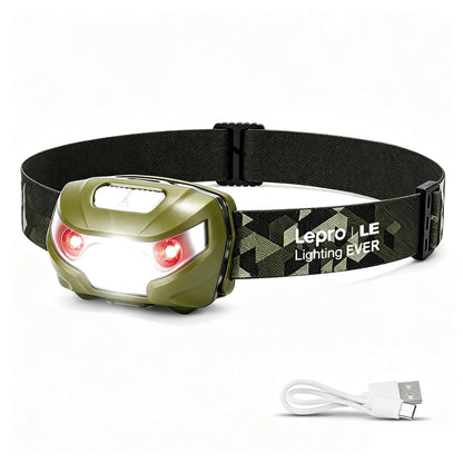 Lepro Head Torch Rechargeable, Super Bright LED Headlamp Waterproof [Energy Class F]