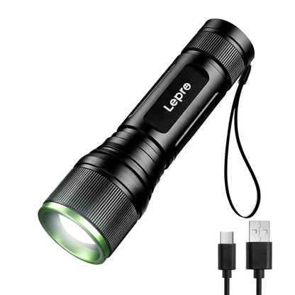 Lepro Torch Rechargeable, 500lm Bright Flashlight, Adjustable Focus [Energy Class A++]