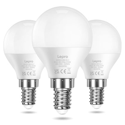 Lepro E14 LED Light Bulb, Small Screw Light Bulb, 4.9W 470lm, 40W Equivalent SES E14 Bulb, Warm White 2700K E14 Golf Ball Bulb, Energy Saving LED P45 Bulb, 220-240V, Non-Dimmable