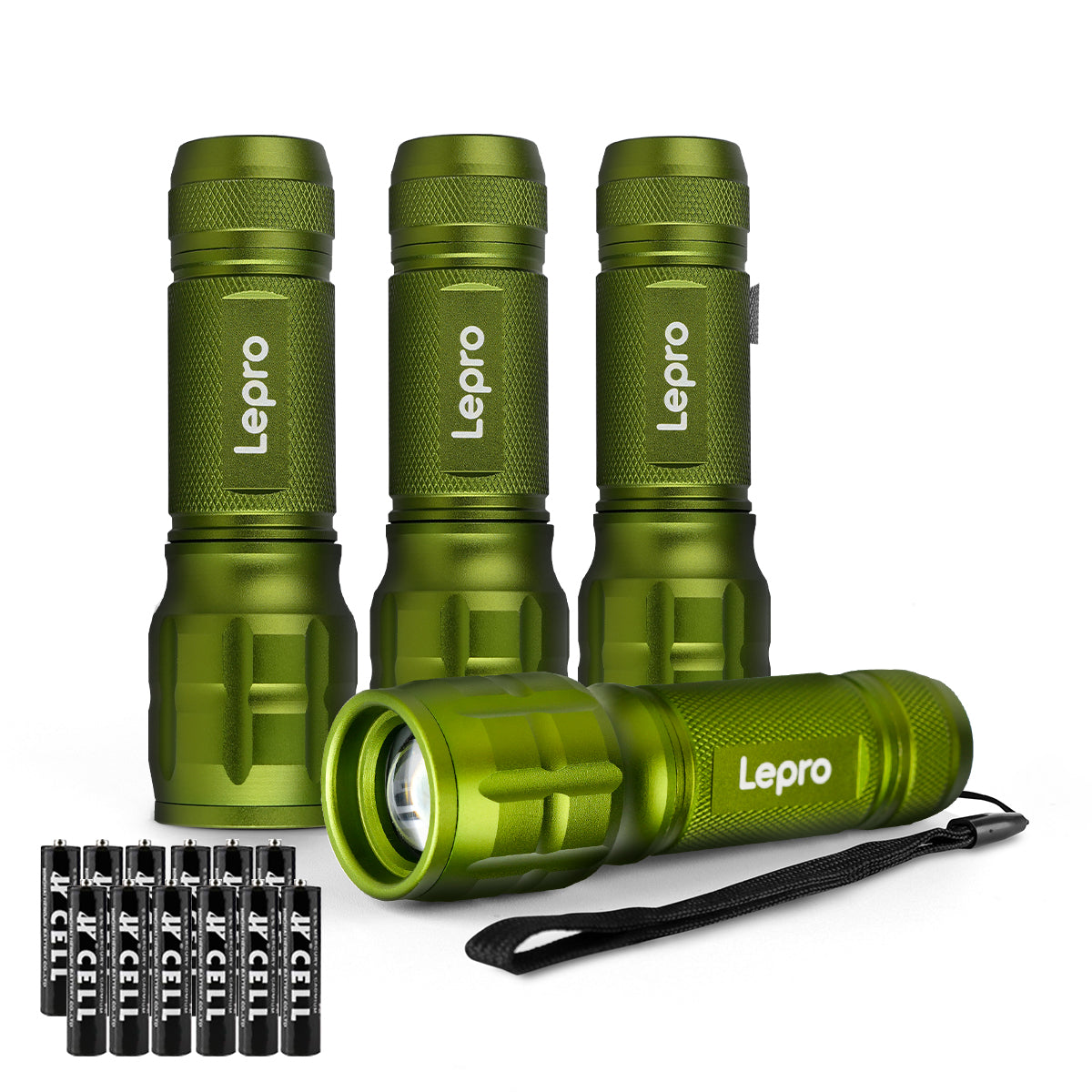LE LED Torch Battery Powered, LE1000 Hand Flashlight, Adjustable Focus, Water Resistant, Lightweight, for Power Cut, Camping, Dog Walking, Easy to Use Small Torch, Gift for Kids Men Dad, 4 Packs