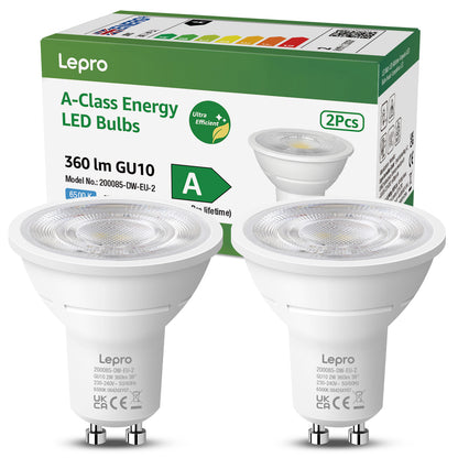 Lepro GU10 LED Bulbs Cool White, Energy Class A, 2W=50W, 50000H Long Life