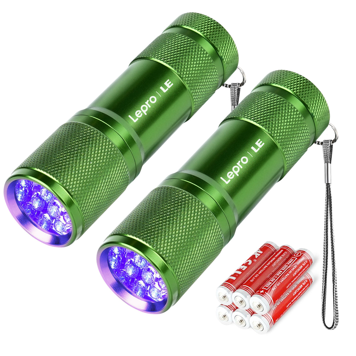 Lepro UV Torch, 9 LED 395nm Ultraviolet Flashlight, Green