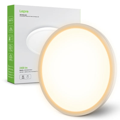 Lepro Bathroom Lights Ceiling 24W, 2400lm Warm White 3000K, Large 29cm
