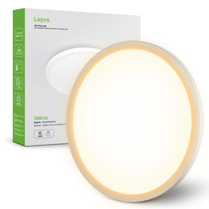 Lepro Bathroom Lights Ceiling 24W, 2400lm Warm White 3000K, Large 29cm