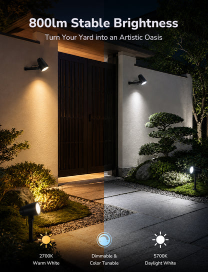 Lepro AI Smart Garden Spot Lights RGBIC, 800LM Warm & Daylight Dimmable