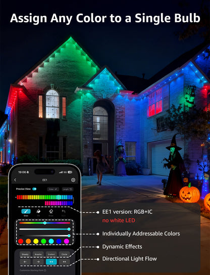 Lepro EE1 AI Permanent Outdoor Lights, Colour Changing Halloween Lights