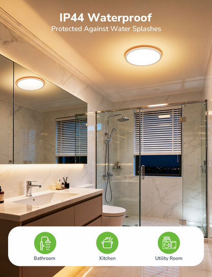 Lepro Bathroom Light Warm White, 18W Waterproof LED Ceiling Light, 22cm