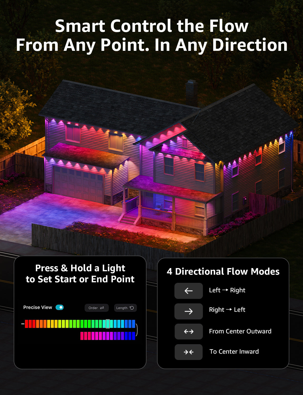 Lepro EE1 AI Permanent Outdoor Lights, Colour Changing Halloween Lights