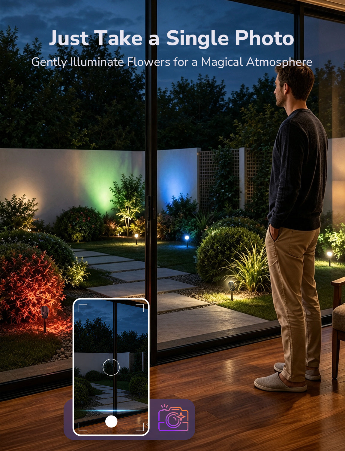 Lepro AI Smart Garden Spot Lights RGBIC, 800LM Warm & Daylight Dimmable