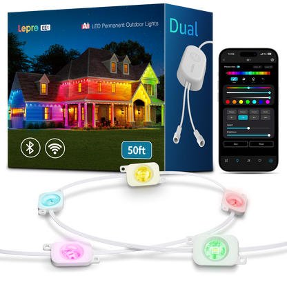 Lepro EE1 AI Permanent Outdoor Lights, Colour Changing Halloween Lights