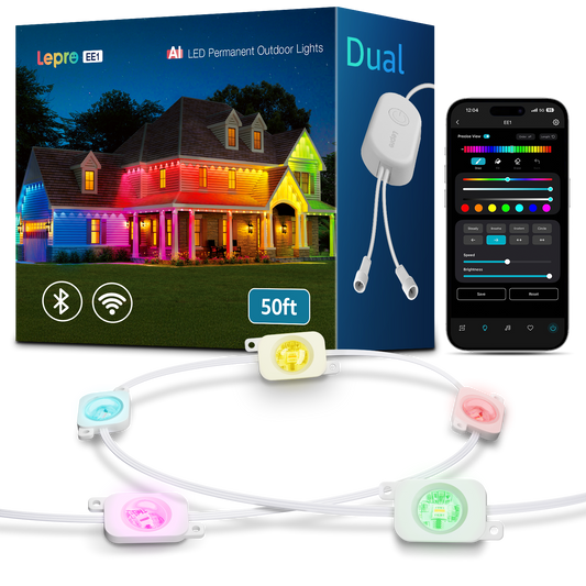 Lepro EE1 AI Permanent Outdoor Lights, Colour Changing Halloween Lights