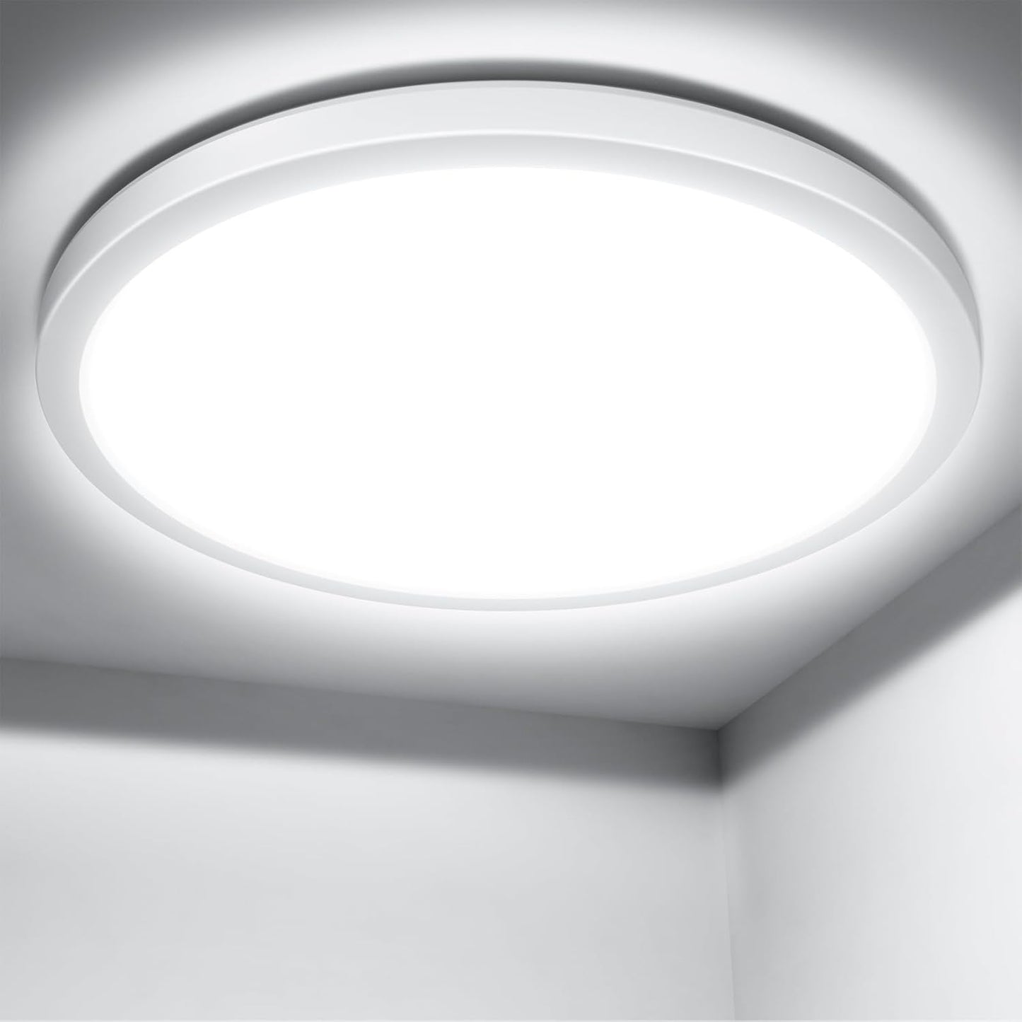 Lepro Bathroom Light, 18W 1800lm LED Ceiling Light, Waterproof IP44, 2.6cm Ultra-thin, 5000K, Round, Modern Flush Ceiling Lighting for Bathroom, Kitchen, Bedroom, Hallway, Utility Room and More, Ø22cm