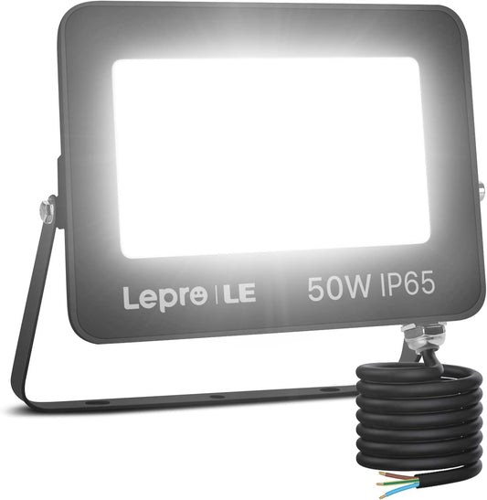 Lepro 50W Led Floodlight Outdoor, 4250lm LED Security Lights, 350W Incandescent Lamp Equivalent, Waterproof IP65, Daylight White Outdoor Lights for Warehouse, Playground, Backyard and More