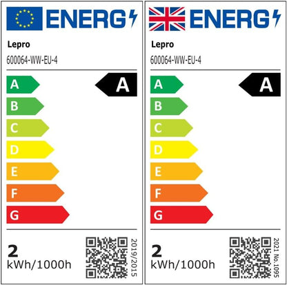 Lepro E14 Golf Ball Bulb Vintage, Ultra Efficient A-Rated, 2.2W = 40W, 470lm, Warm White 2700K, 50000H Lifespan, Small Edison Screw SES Bulb, Clear Filament, Glass, Pack of 4