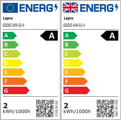 Lepro E27 Golf Ball Bulb, Ultra Efficient A-Rated, 2.2W = 40W, 470lm, Warm White 2700K, 50000H Lifespan, Edison Screw in Light Bulb, Clear Glass Vintage Filament Bulb, Pack of 4