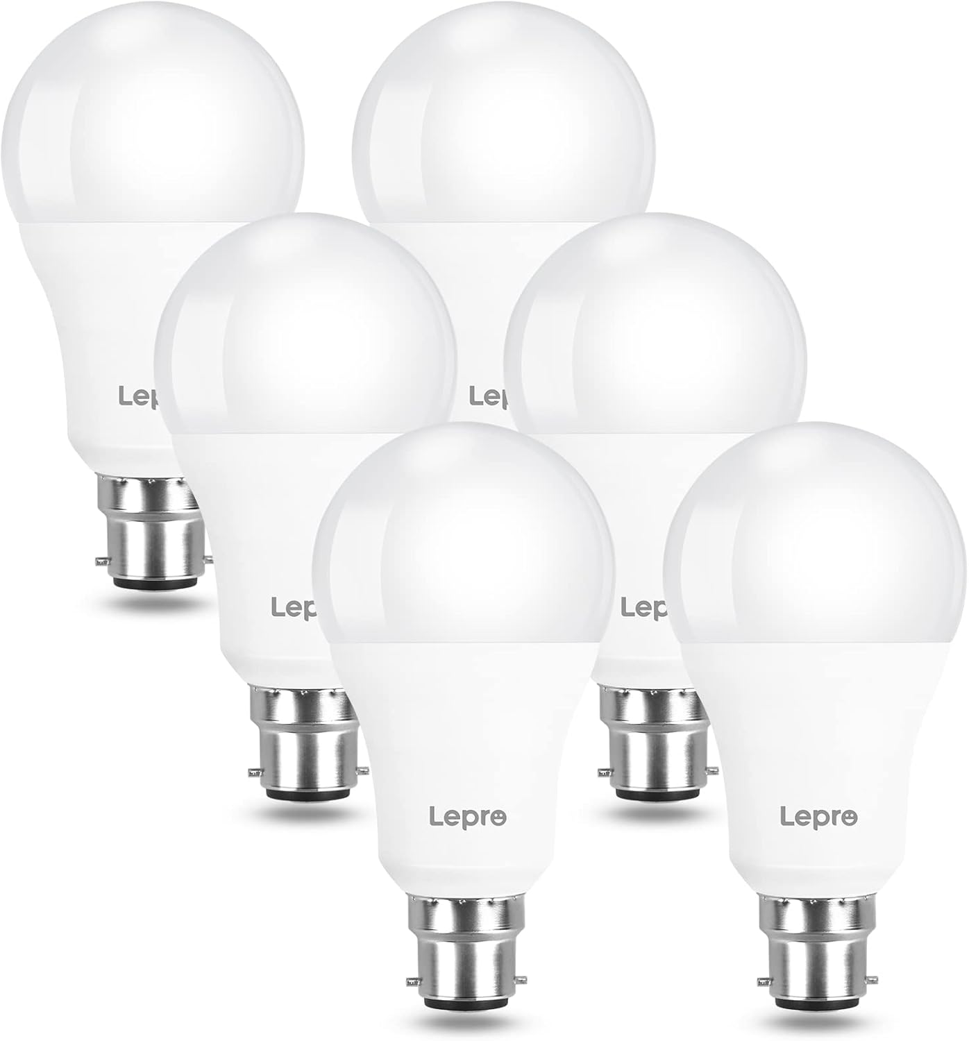 Lepro Bayonet Light Bulbs 100W Equivalent, Warm White 2700K, 13W 1520lm Super Bright LED Bayonet Bulb, B22 LED Bulbs, BC GLS Energy Saving Lightbulbs Bayonet, Non-dimmable, Pack of 6