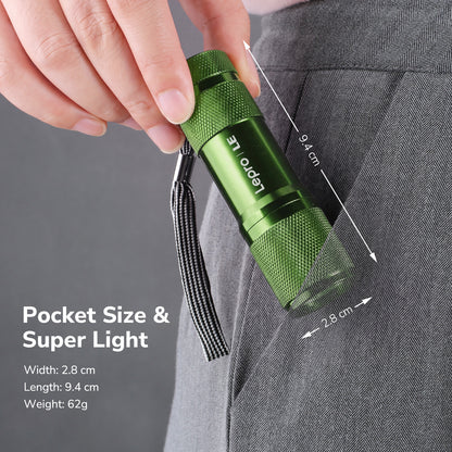 Lepro UV Torch, 9 LED 395nm Ultraviolet Flashlight, Green