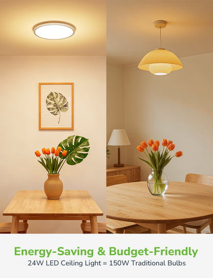 Lepro Bathroom Lights Ceiling 24W, 2400lm Warm White 3000K, Large 29cm