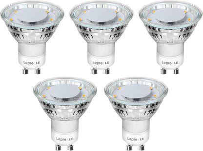 Lepro GU10 LED Bulbs Warm White 2700K, 4W 325lm Spot Light Bulbs, 50W Halogen Spotlight Equivalent, Energy Saving GU10 LED Lightbulbs, 100° Wide Beam, Non-dimmable, Pack of 6