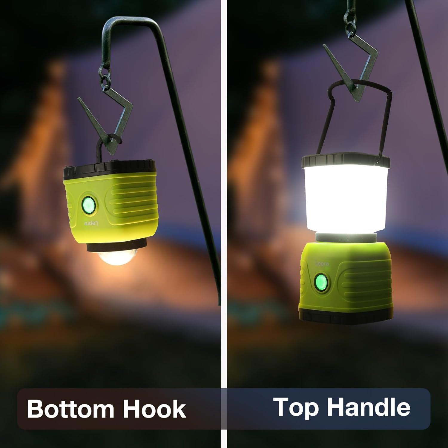 Lepro Camping Light Rechargeable, 1300 Lumen Camping Lantern for Tents, Dimmable 4 Modes, Tent Lights with 3600mAh Power Bank, Camping Accessories, Rechargeable Lantern for Outdoors, Emergency