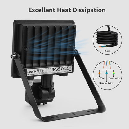 Lepro 20W Security Lights Outdoor Motion Sensor, 1700 Lumen PIR Light, IP65 Waterproof Motion Sensor Flood Light, Ultra Thin Garden Light Security Perfect for Forecourt, Backyard, Garages and More