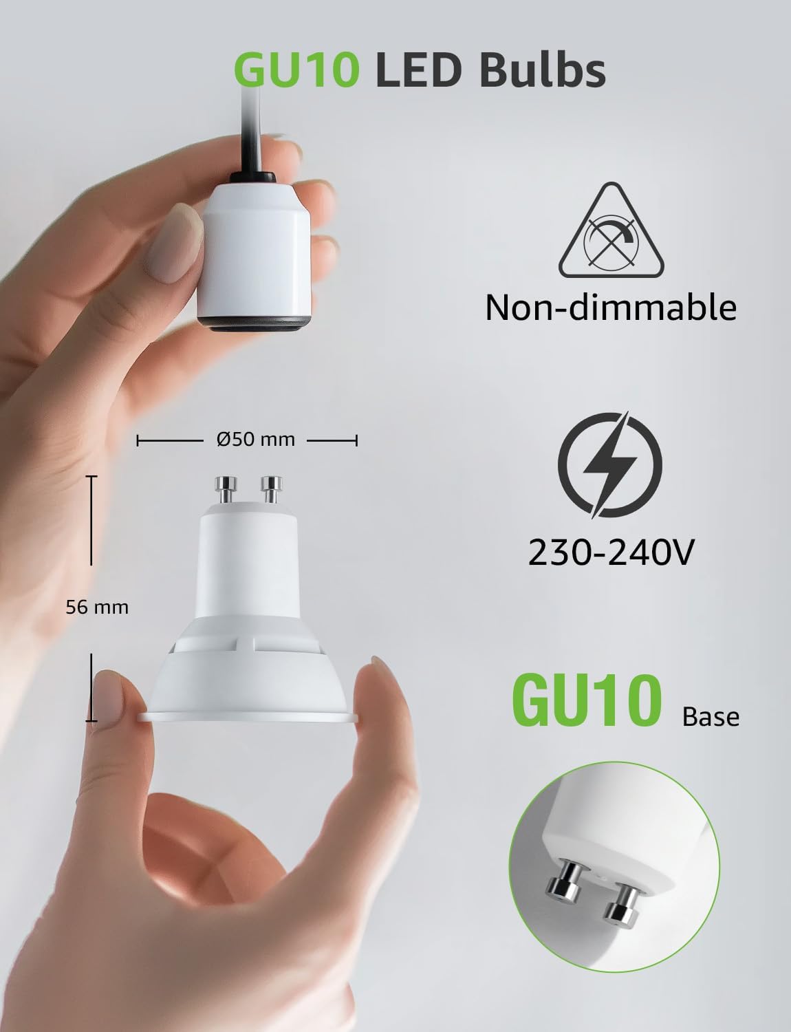 Lepro GU10 LED Bulbs, Warm White 2700K, 800LM Bright GU10 Lightbulbs, 8W (65W Equivalent), 100¡« Wide Beam Angle, Energy Saving LED Spotlight Bulbs, Non-Dimmable, Pack of 5