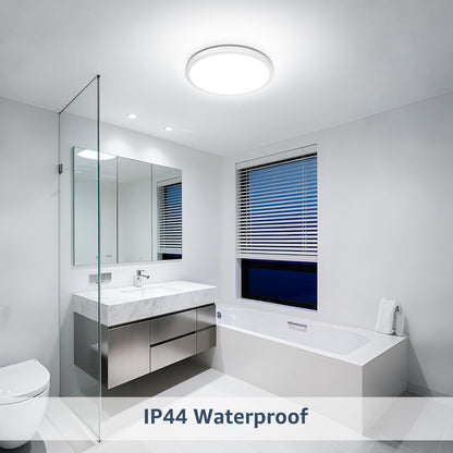 Lepro Bathroom Light, 18W 1800lm LED Ceiling Light, Waterproof IP44, 2.6cm Ultra-thin, 5000K, Round, Modern Flush Ceiling Lighting for Bathroom, Kitchen, Bedroom, Hallway, Utility Room, Ø22cm, 4 Packs