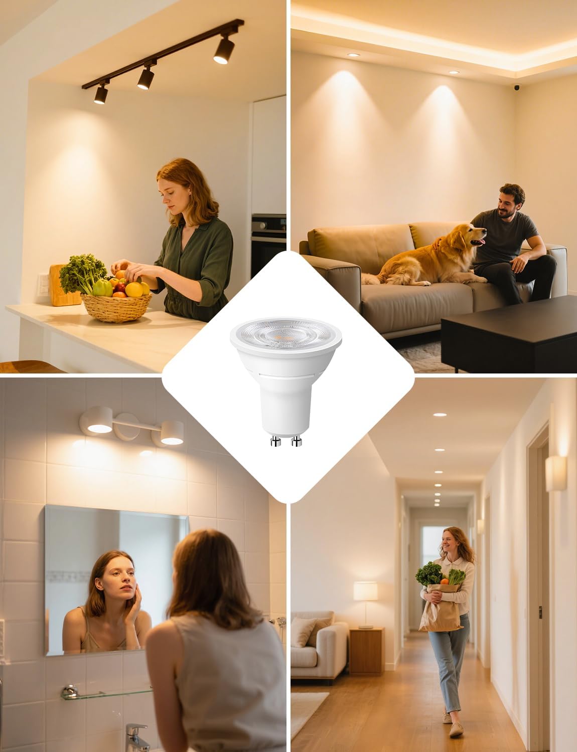 Lepro GU10 LED Bulbs, Warm White 2700K, A Energy Class, 360LM, 2W (50W Equivalent), 38¡« Beam Angle, 50000H Long Life, 96% Energy Saving Spotlight Bulb, Non-Dimmable, 2 Packs