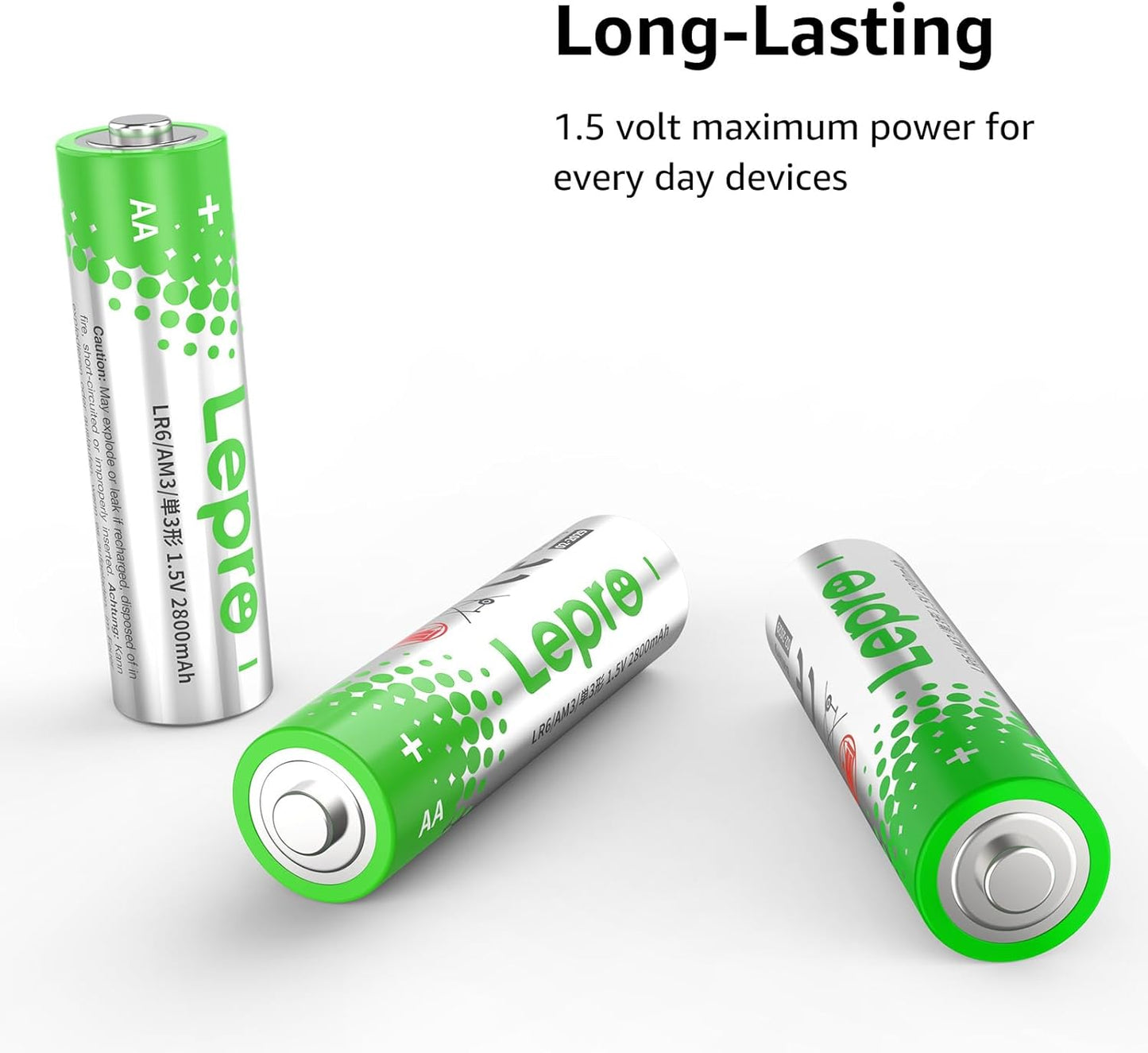 Lepro AA Batteries 48 Pack, 1.5 Volt Alkaline Double AA Battery with High Capacity, Anti-Leakage, Long Lasting Power, 2800mAh LR06 MN1500 Batteries AA for Clocks Remotes Mouse Torch