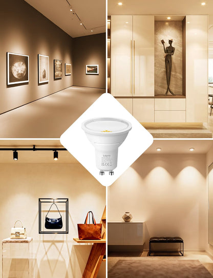 Lepro GU10 LED Bulbs, Warm White 2700K, A Energy Class, 590LM, 3.3W (50W Equivalent), 100¡« Wide Beam Angle, 50000H Long Life, Energy Saving LED Spotlight Bulb, Non-Dimmable, Pack of 10