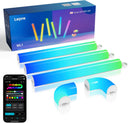 Lepro WL1 AI Smart Wall Light RGB, Music Sync Gaming Lights, AI Lighting Design Assistant, Voice Control, LED Light Bar for Home Decor, Mood Light Work with Alexa,Google Assistant,6 Pcs with 2 Corners