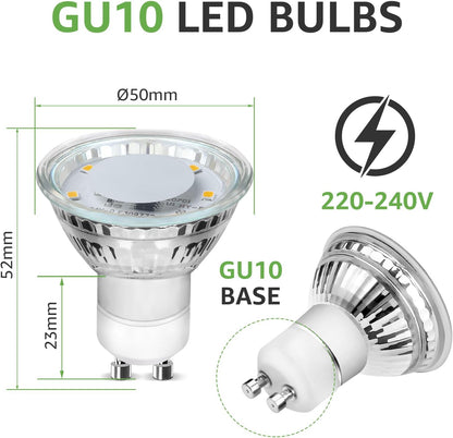Lepro GU10 LED Bulbs Cool White 5000K, 50W Halogen Spotlight Equivalent, 4W 325lm Energy Saving GU10 LED Light Bulbs, 100° Wide Beam, Non-dimmable, Pack of 5