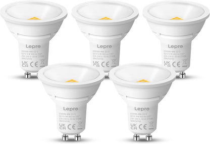Lepro GU10 LED Bulbs, Warm White 2700K, 800LM Bright GU10 Lightbulbs, 8W (65W Equivalent), 100¡« Wide Beam Angle, Energy Saving LED Spotlight Bulbs, Non-Dimmable, Pack of 5