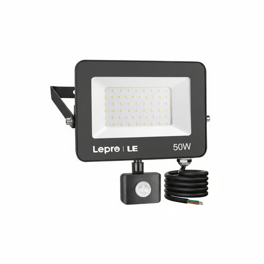 Lepro Security Lights Outdoor Motion Sensor, 50W PIR Sensor Security Light, 4200 Lumens Super Bright, Ultra Thin, Water-Resistant Flood Light for Garden, Patio, Backyard, Rooftop and More